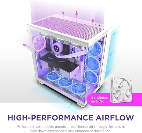 NZXT H9 Flow Edition ATX Mid Tower Case White NZXT H9 Flow Edition ATX Mid Tower Case White